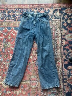 Free People Wide-Leg Blue Jeans